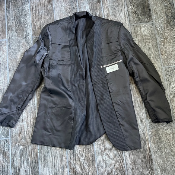 Burberry London Pinstriped Blazer, Brown Blue, 100% Wool, Men’s Size 40 Long - Picture 2 of 15